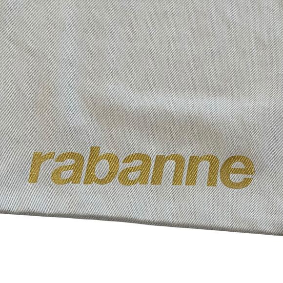 NWOT Rabanne Light Gray Gold Logo Unisex Tote Bag - Picture 5 of 5